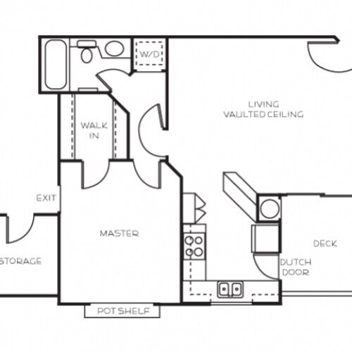 Plan C - 1 Bedroom, 1 Bathroom A