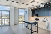 Penthouse Kitchen with Island - Lumina Hollywood