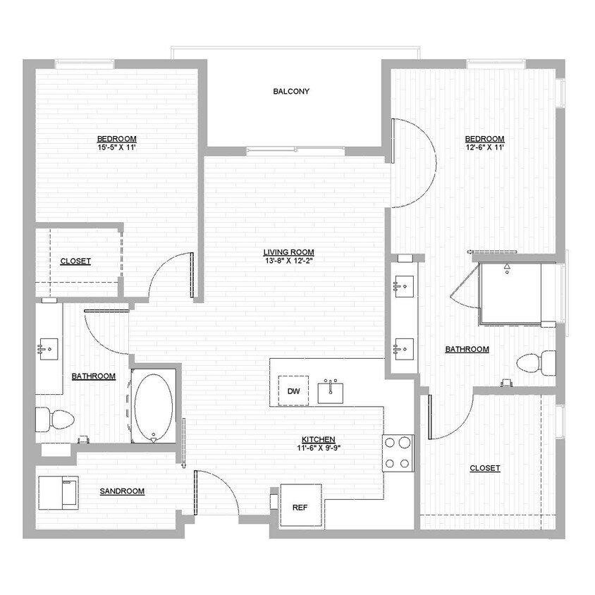 Pierside - B1.1 - 2 Beds - 2 Baths - 1086 Sq. ft. - B1.1