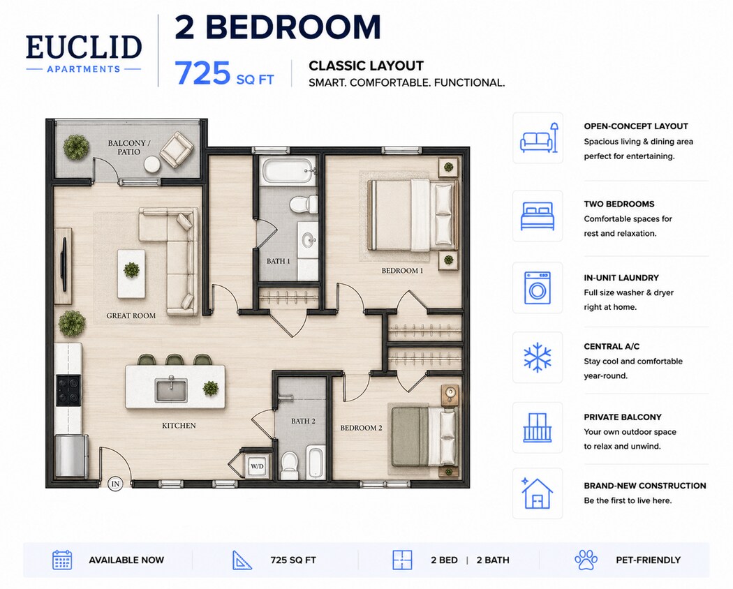 Floor Plan - Premier 2-bedroom 