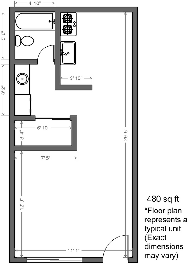 Floor Plan - Beautiful Studio Available NOW !!!  $299 Deposi...