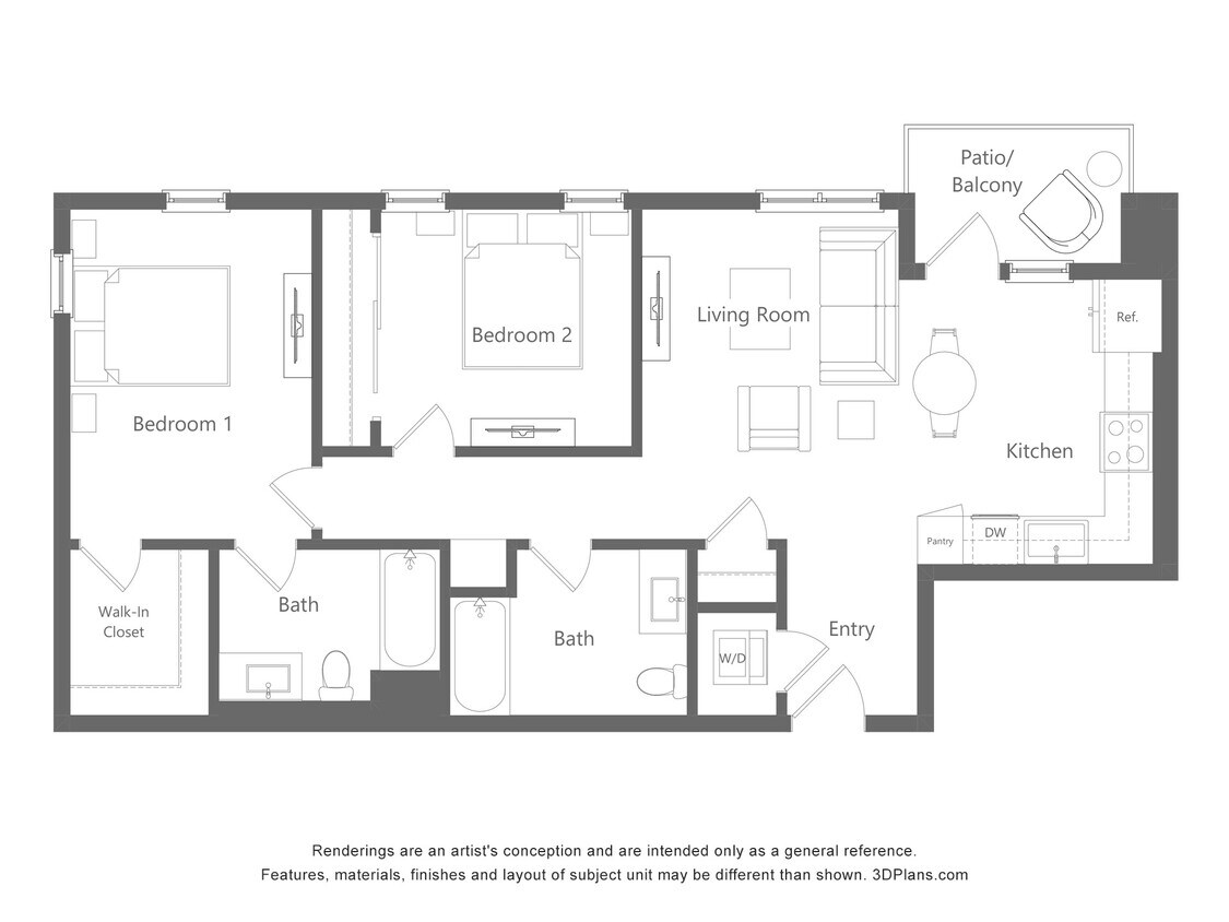Floor Plan - 2B - 2 Bedroom