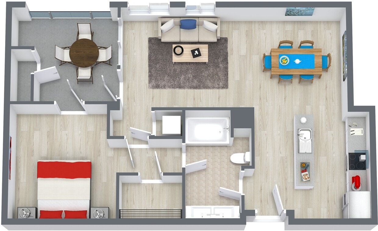 Floor Plan - 1 Bed/1 Bath- A8