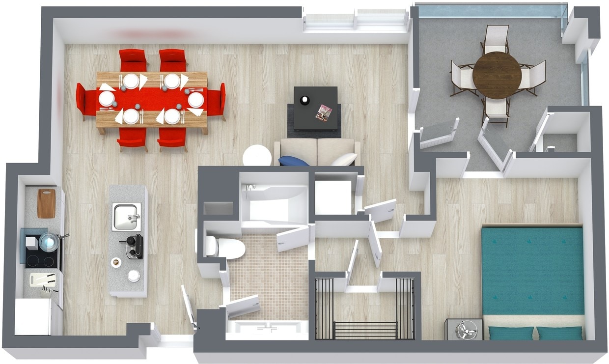 Floor Plan - 1 Bed/1 Bath-A7
