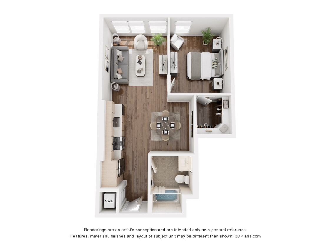 Floor Plan - S2 - 1 Bedroom