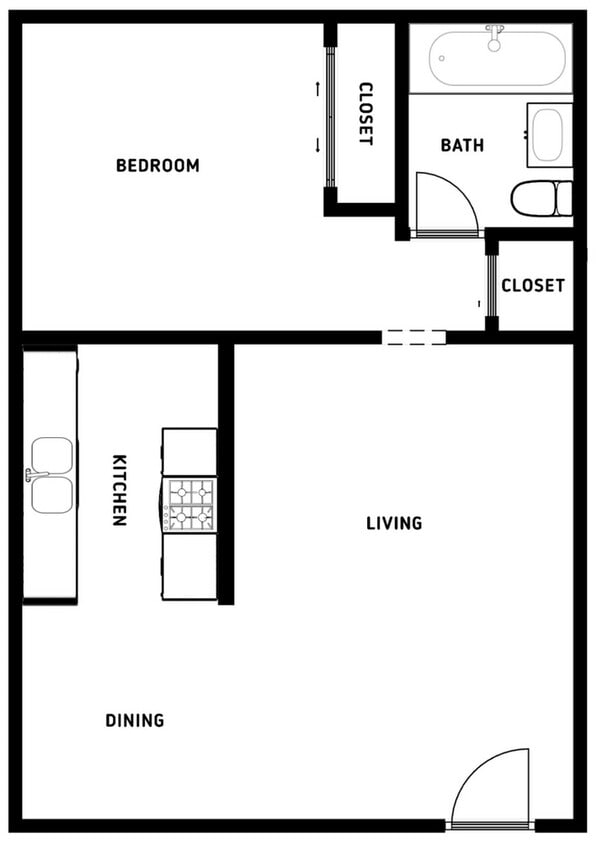 Floor Plan - 1 Bedroom