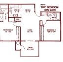 Floor Plan - 2 Bedroom 2 Bathroom Dual (Upstairs)