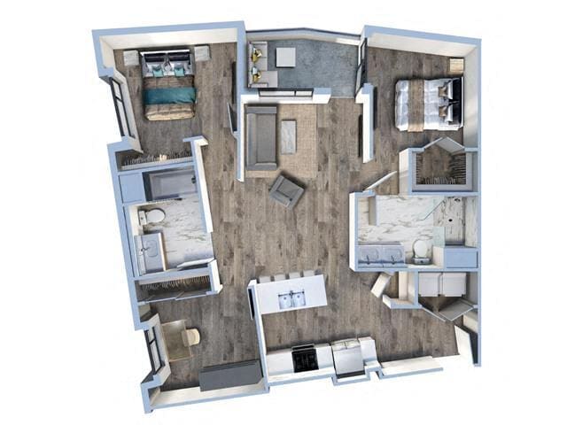 Floor Plan - 3Bed/2Bath-H1