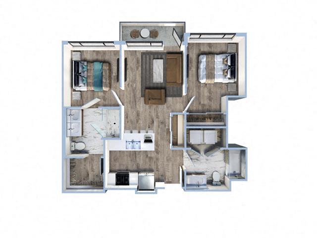 Floor Plan - 2Bed/2Bath-C1