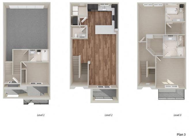 Floor Plan - Townhome Three 3 x 3.5