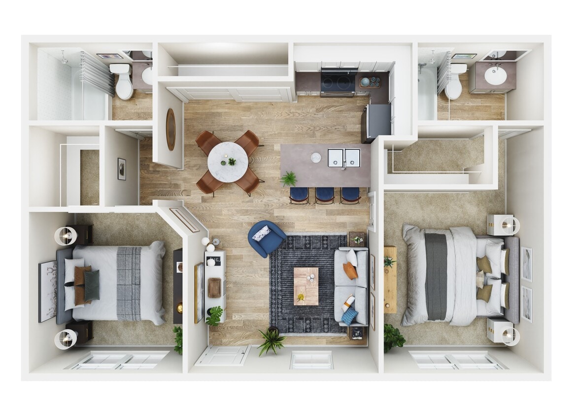 Floor Plan - 2 Bed 2 Bath R