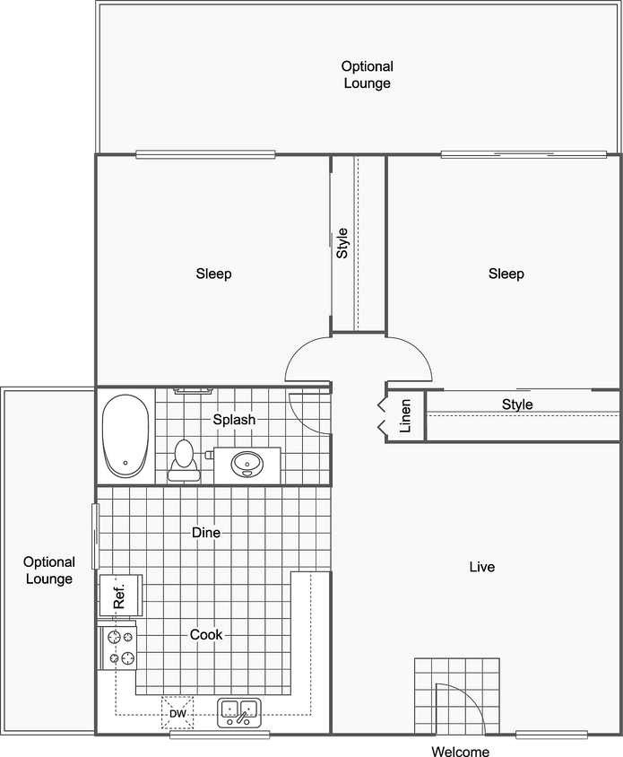 Sycamore | 2-Bedroom Floorplan - Sycamore