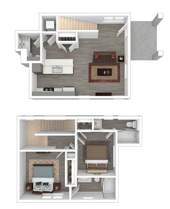 Floor Plan - Two Bedrooms, Two Bathrooms