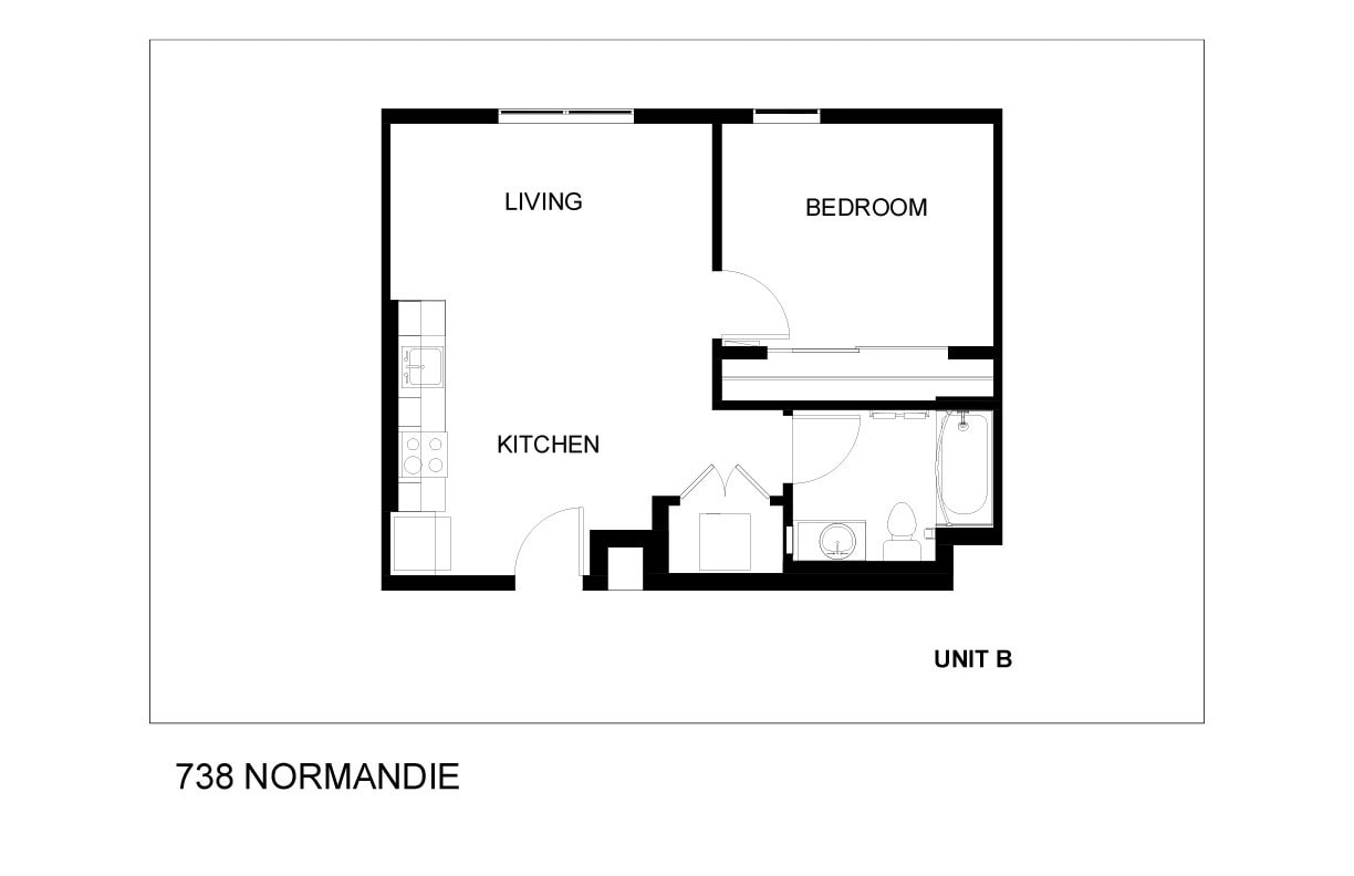 Floor Plan - 1 Bedroom - B