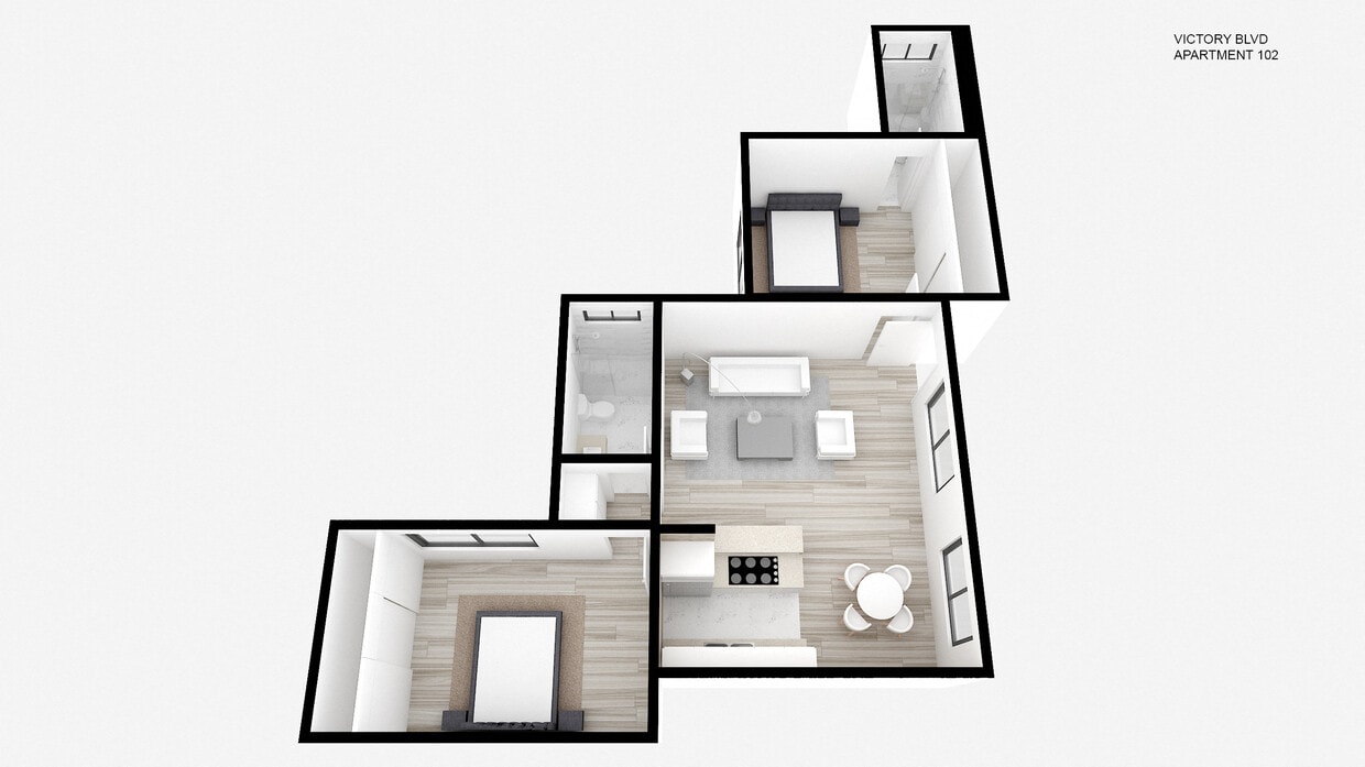 Floor Plan - Two Bed ~ Two Bath