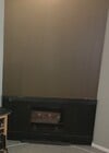 gas log fireplace, big wall above for tv or art - 128 15th St Apartment Unit A Lower