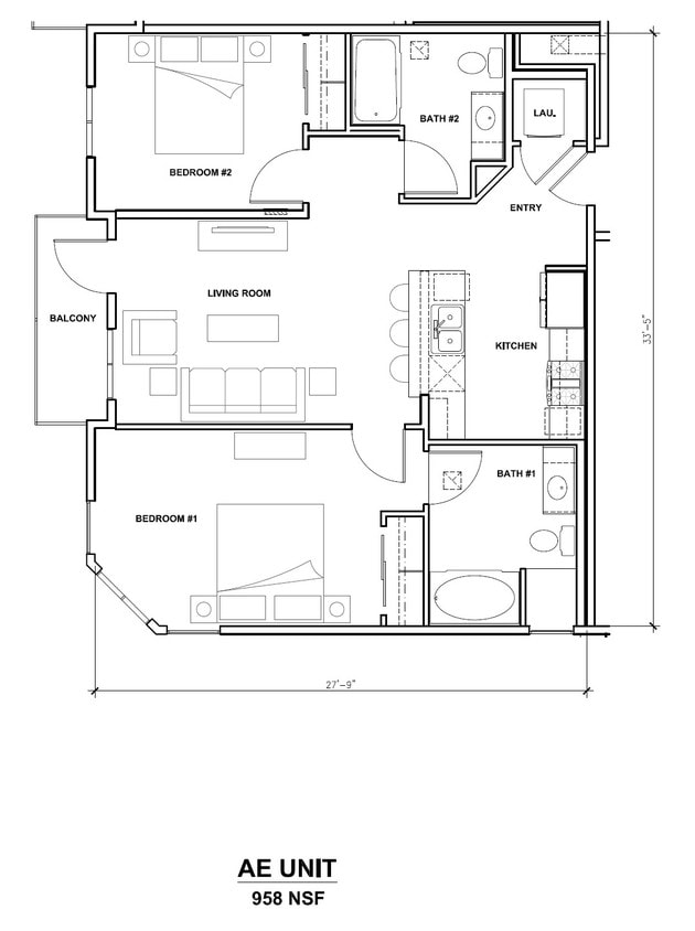 Floor Plan - A-End Unit