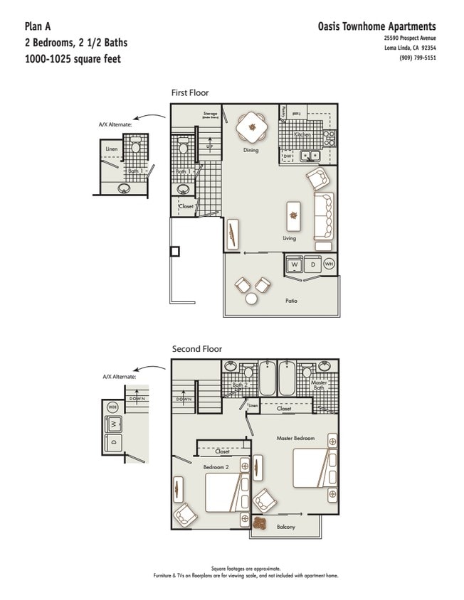 Plan A - 2 Bedroom Townhome