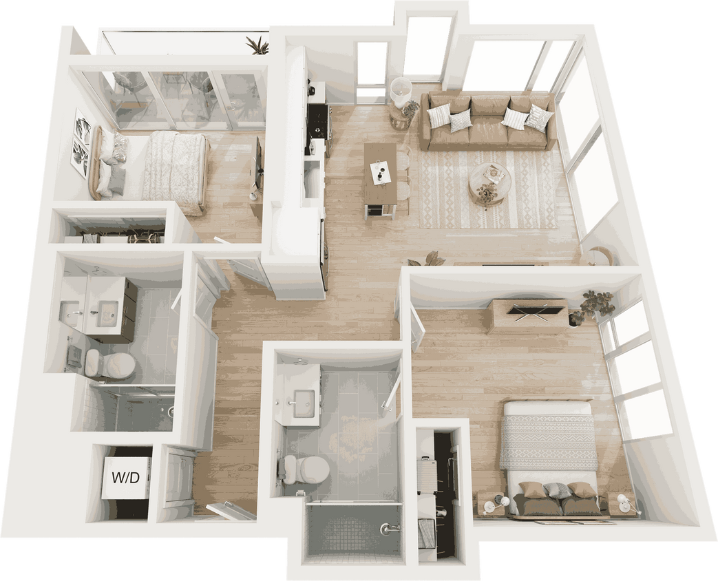 Floor Plan - 2 Bed/2 Bath-B3