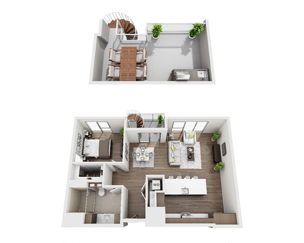 Floor Plan - One Bedroom A1E Penthouse