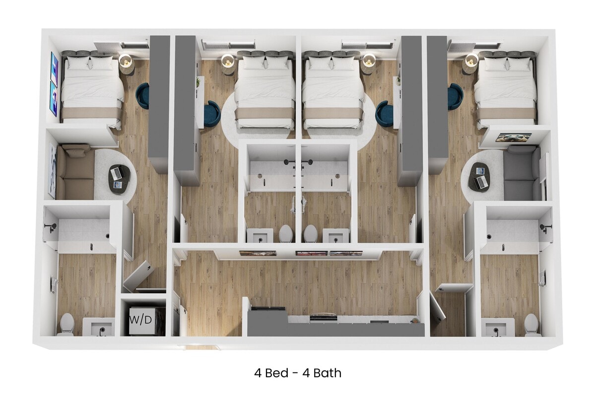 Floor Plan - Plan D2 - Private Suite with Free Wifi and Util...