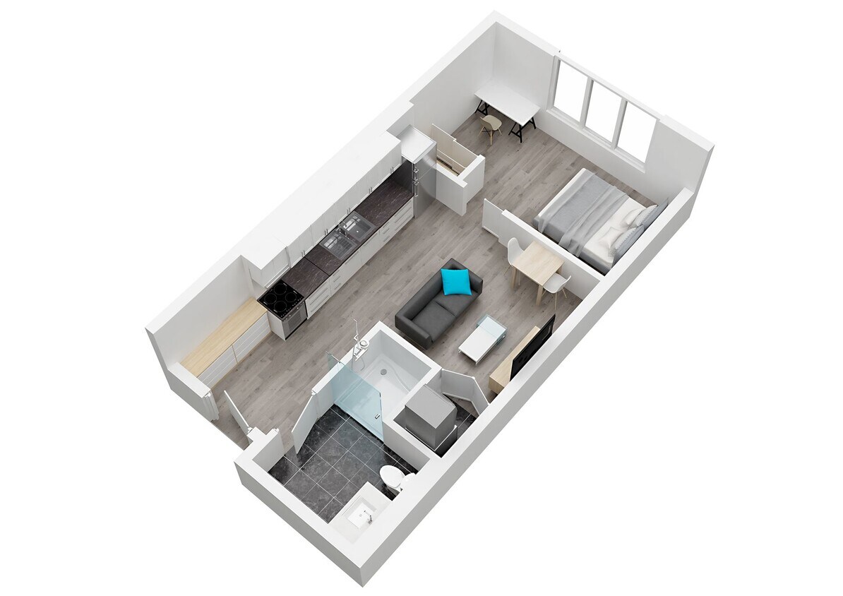 Floor Plan - Premium Apartments at 1317 W Jefferson Blvd  Un...