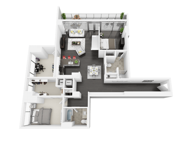 Floor Plan - 2 Bed/2 Bath Den-A