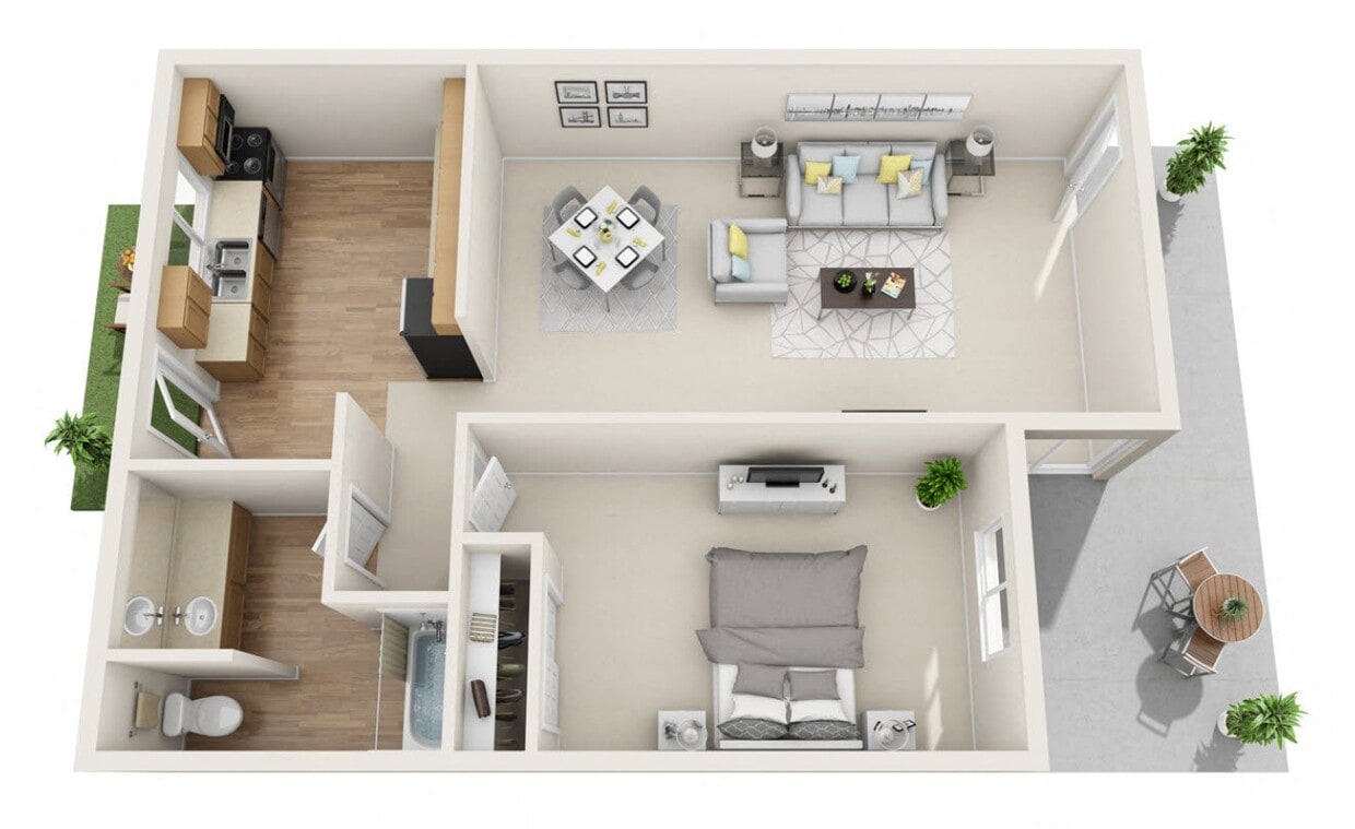 Floor Plan - One Bedroom One Bath