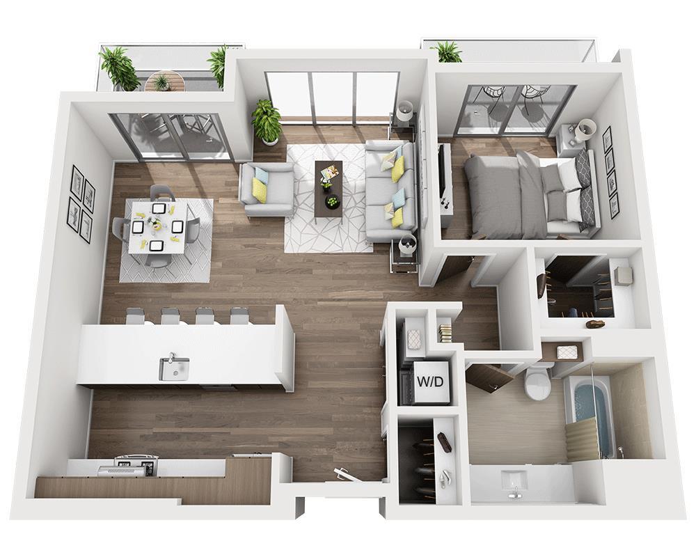 Floor Plan - One Bedroom A1D