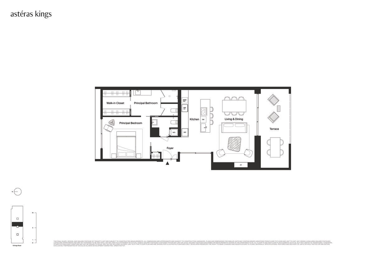 Floor Plan - 1 Bedroom Residences