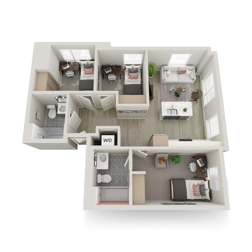 Floor Plan - 3 Bed 2 Bath C