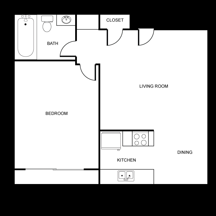 1BR/1BA - Downstairs