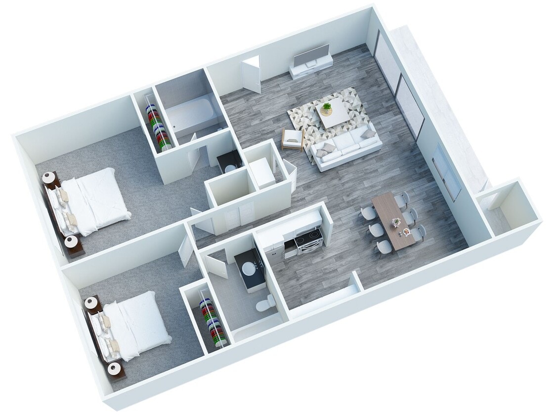 Floor Plan - Two Bedroom Two Bath
