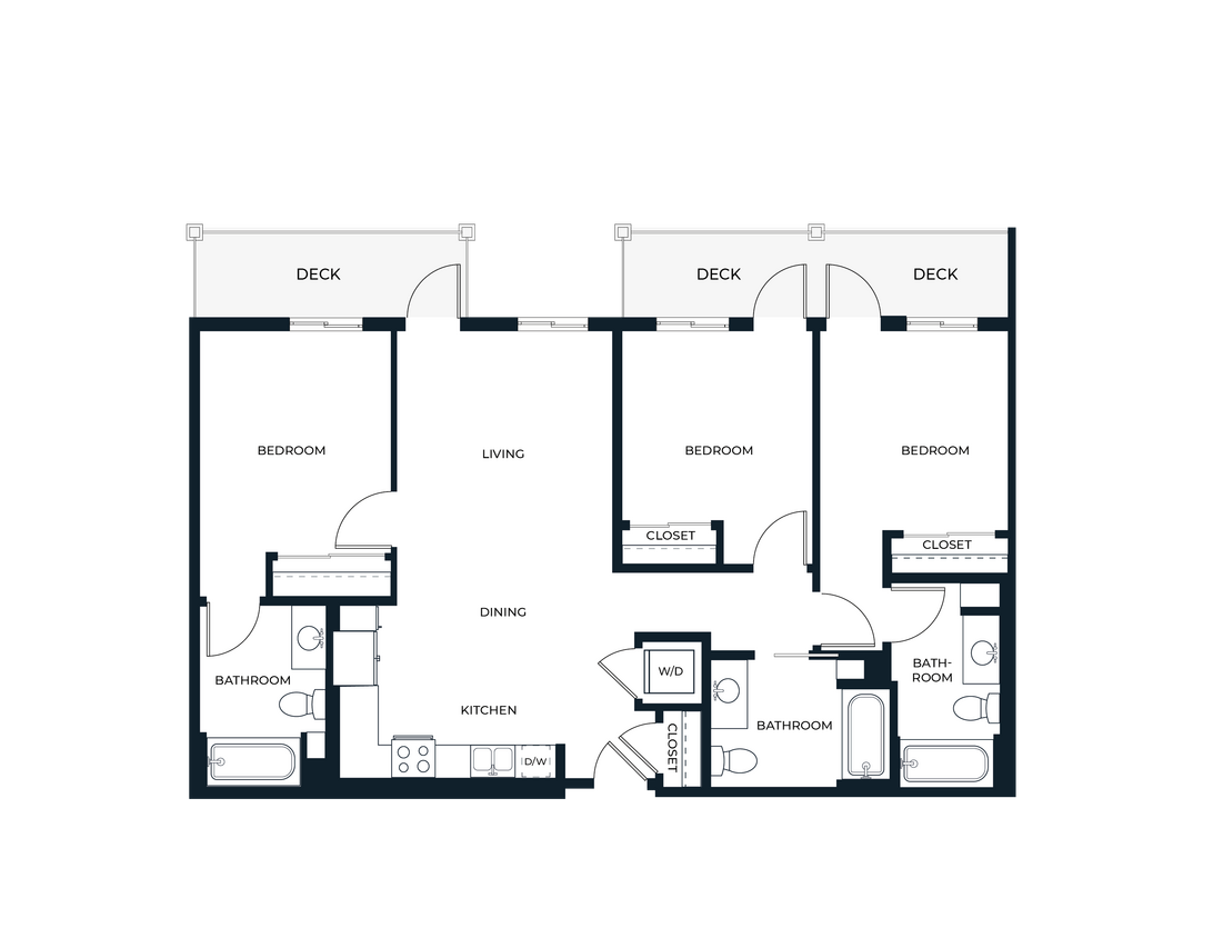 Floor Plan - Three Bedroom D1
