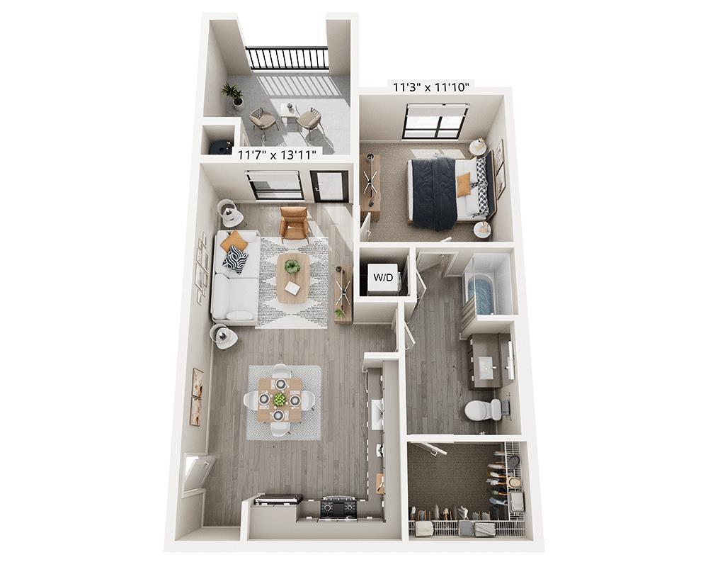Floor Plan - One Bedroom A1A