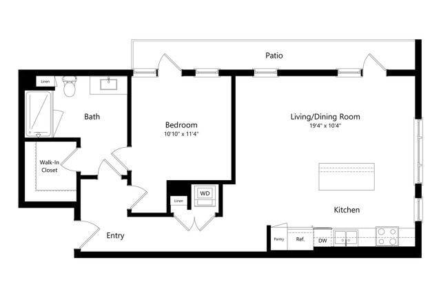 1-C.2 1 bed 1 bath 836 - 1-C.2