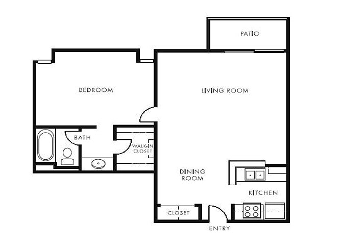 1BR/1BA - 2 Bed 2 Bath 891 Sqft