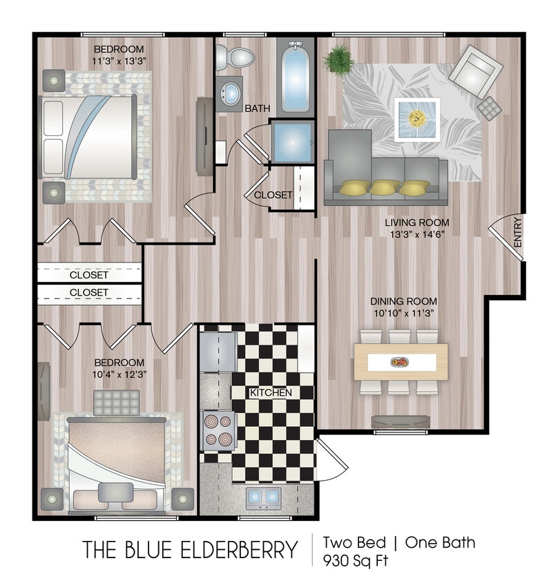 930 sq ft - The Blue Elderberry (Garden)