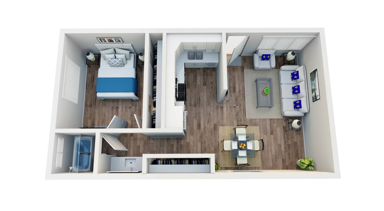 Floor Plan - 1 Bed 1 Bath