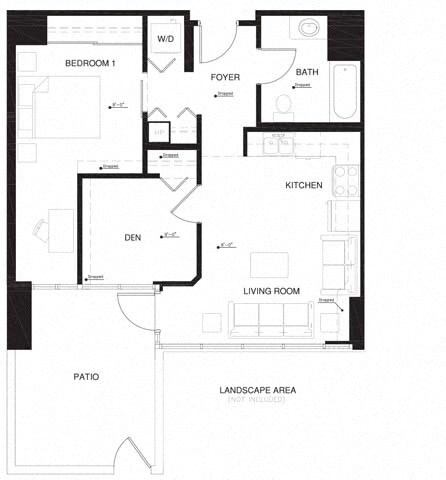 Floor Plan - 1W Den w Balcony Renovation 2