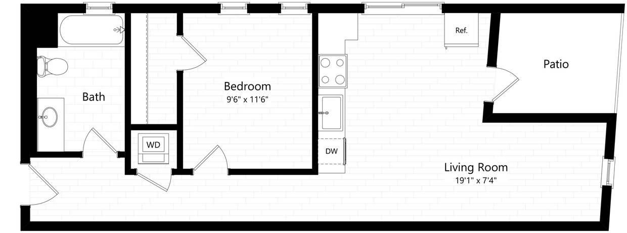 Floor Plan - A5B - 1x1