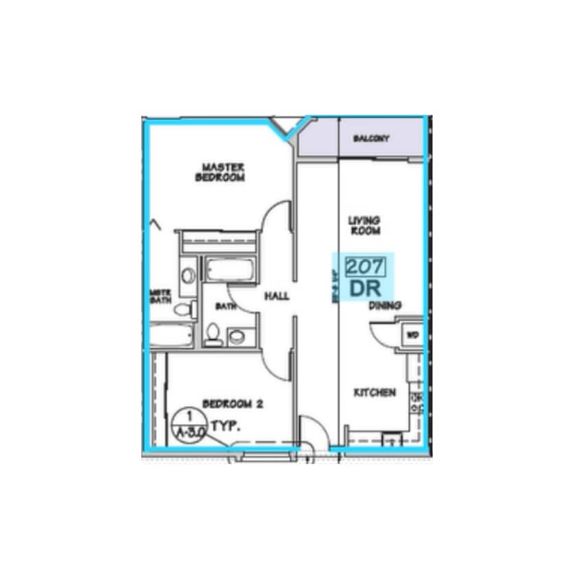 Floor Plan - DR - 2 Bed 2 Bath