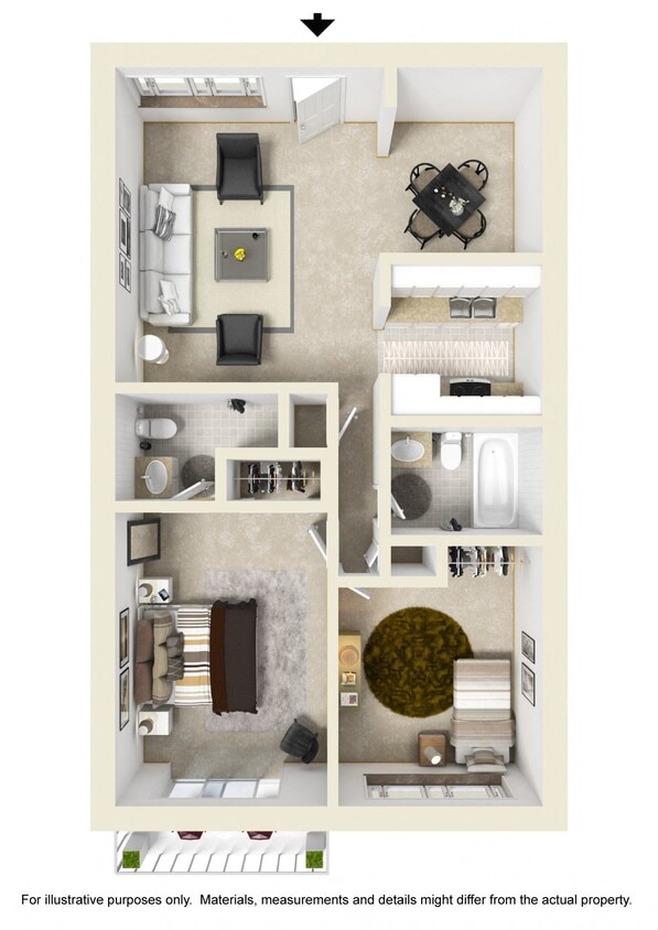 Floor Plan - 2 Bed 1.5 Bath