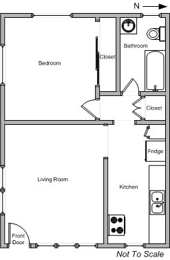 Floor Plan - 1 Bed