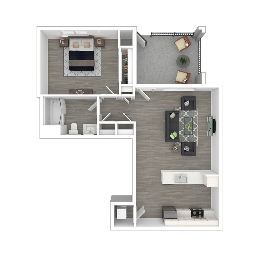 Floor Plan - One Bedroom, One Bath 