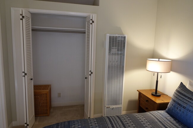 Bedroom has a reach-in closet and wall heater - 2620 Tallant Rd Unit Guest House