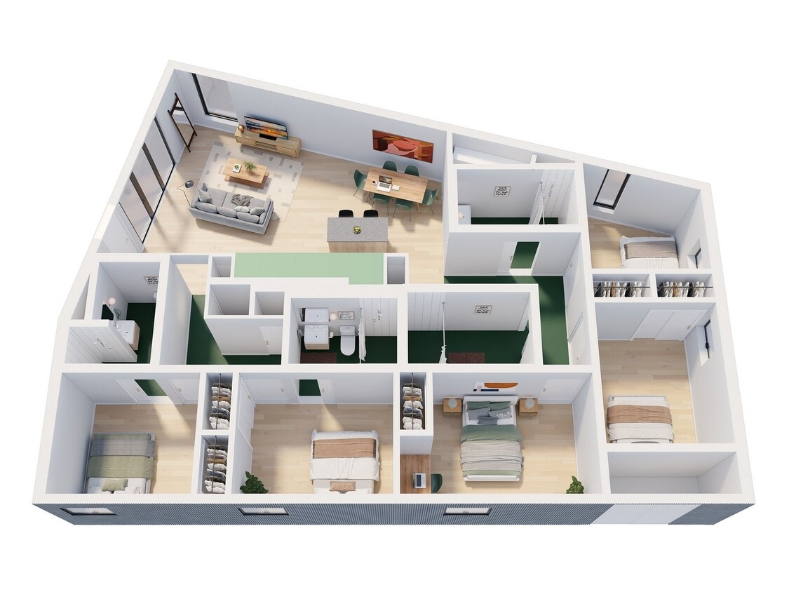 Floor Plan - Co-Living  | Venice | 5 BR, 4 BA 