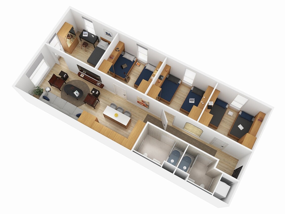 B1 - 4 Bedroom 2 Bath - B1