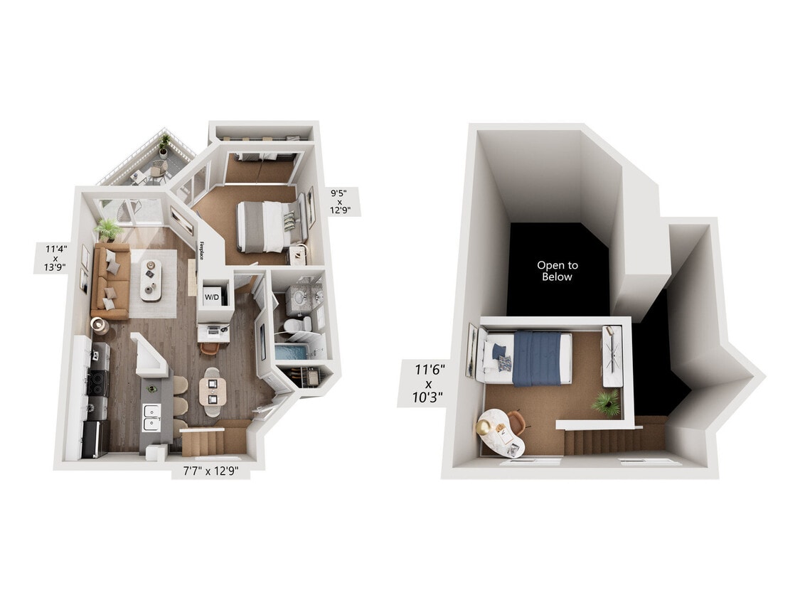 Floor Plan - 1 Bed, 1 Bath CL