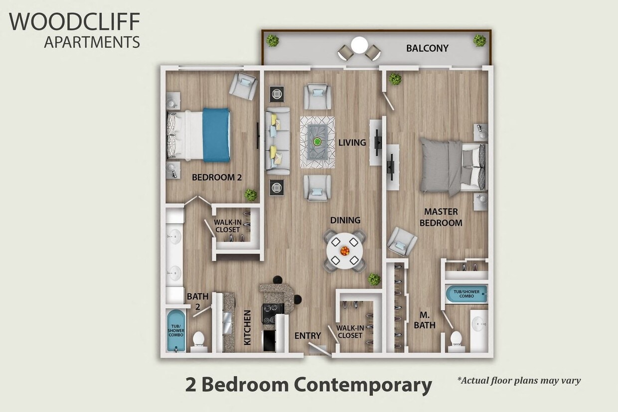 Floor Plan - 2 Bedroom Contemporary